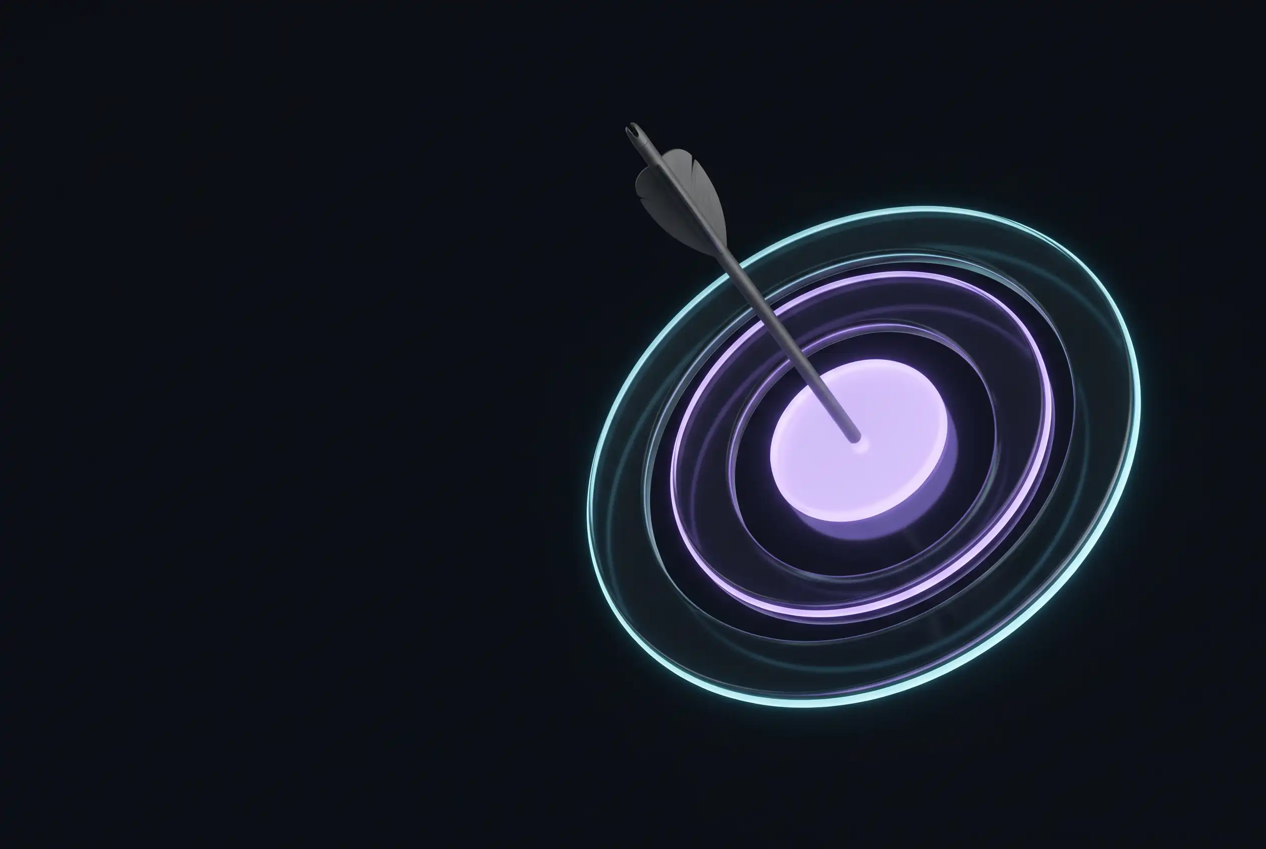 Google Ads management, a neon target with an arrow standing in the centre ring